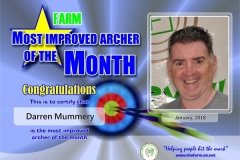 Most Improved Archer of the Month 2018