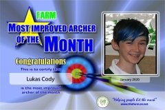 Most Improved Archer of the Month 2020